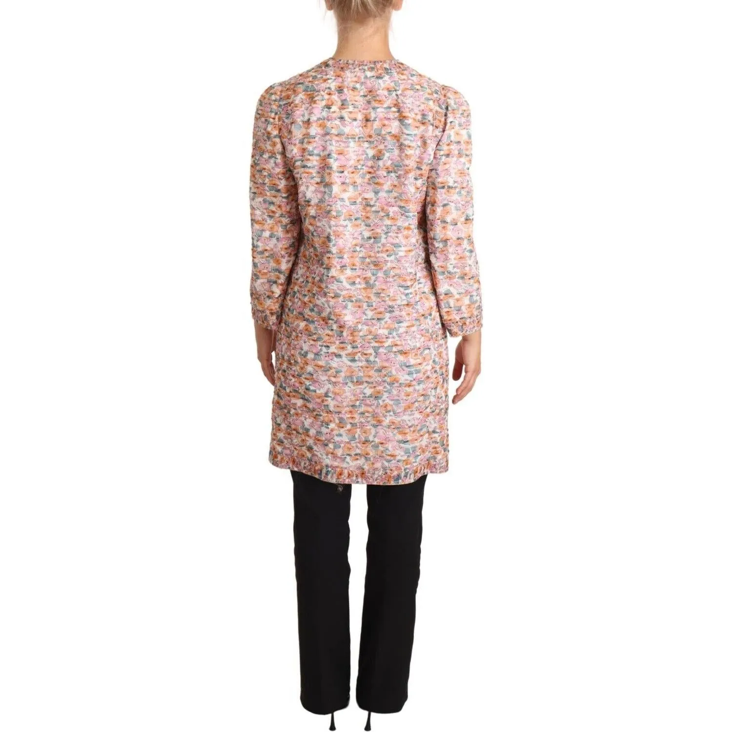 Dolce & Gabbana Elegant Floral Silk Trench Coat