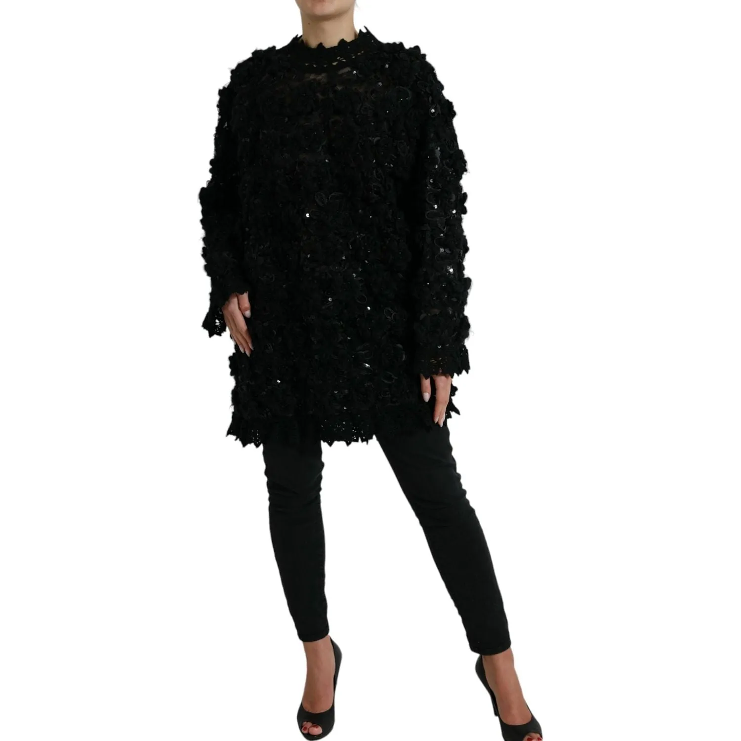 Dolce & Gabbana Sequin Embellished Black Pullover