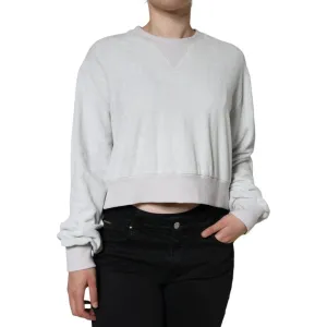 Dolce & Gabbana White Nylon Stretch Crew Neck Pullover Sweater