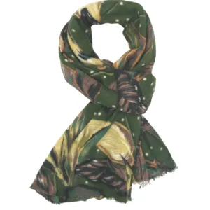 Dotty Leaves Scarf Green