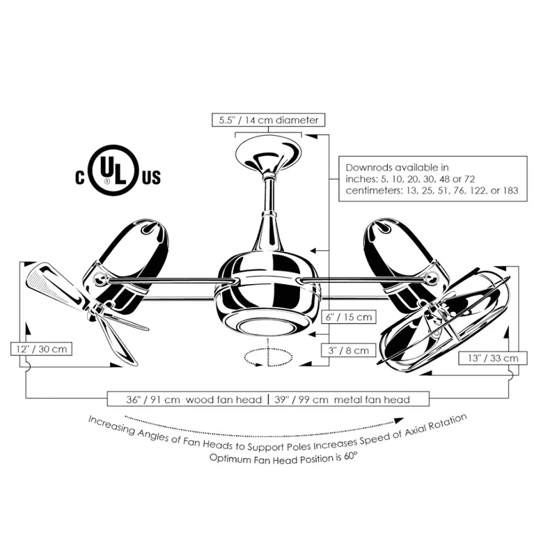 Duplo-Dinamico 39" Ceiling Fan with Decorative Cage