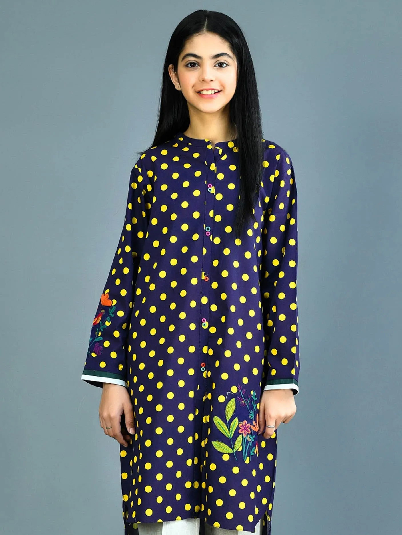 Embroidered Polka Dot Suit