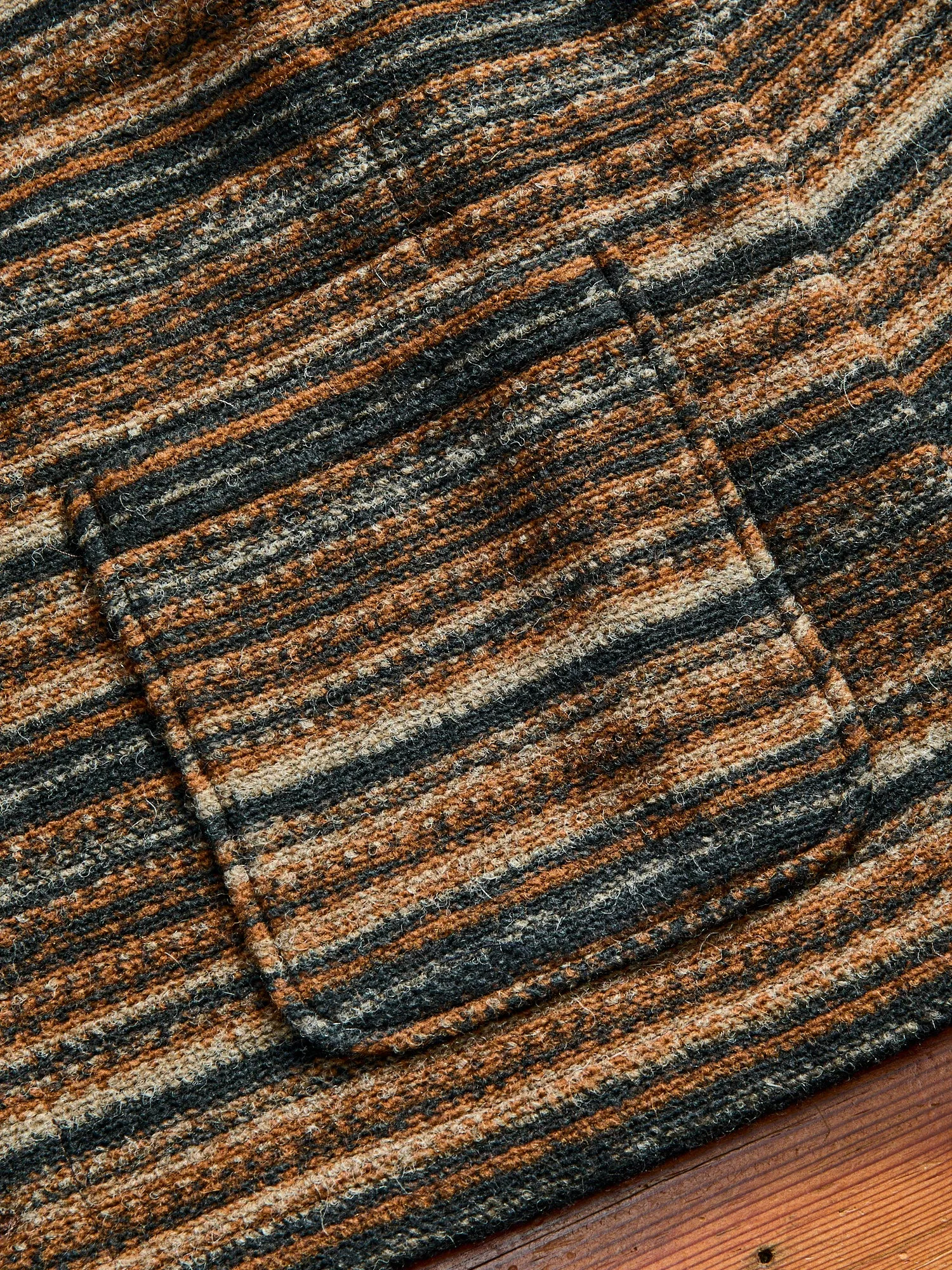 Fair Isle Knit Cardigan Sweater in Brown Stripe