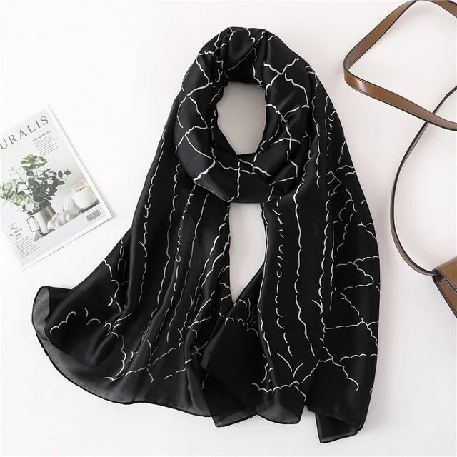 Fashion Silk Scarf Leopard Printed Bandana Shawl #FS323