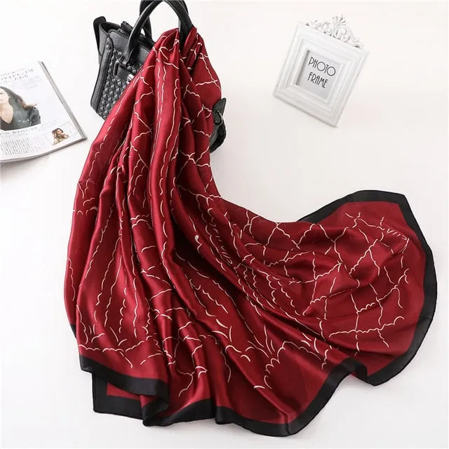 Fashion Silk Scarf Leopard Printed Bandana Shawl #FS323