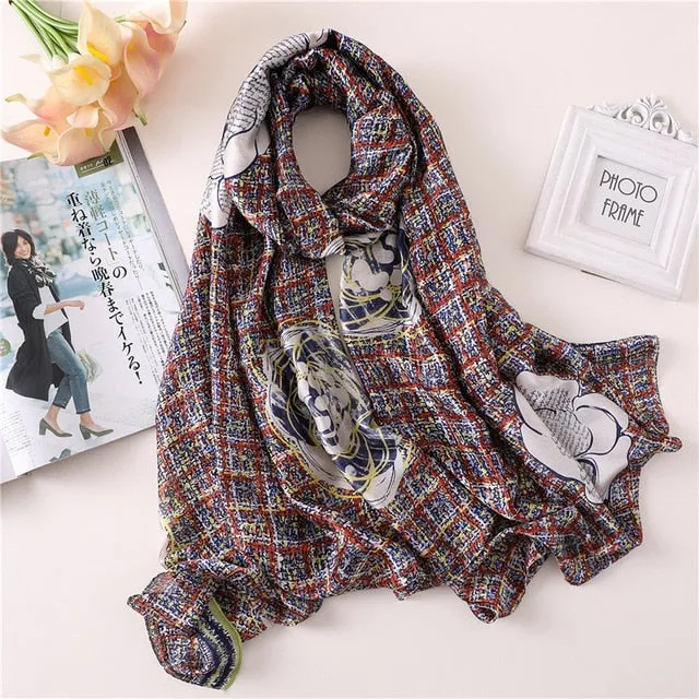 Fashion Silk Scarf Leopard Printed Bandana Shawl #FS323