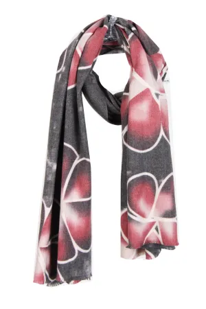 Floral Print Cashmere Feel Wool Scarf