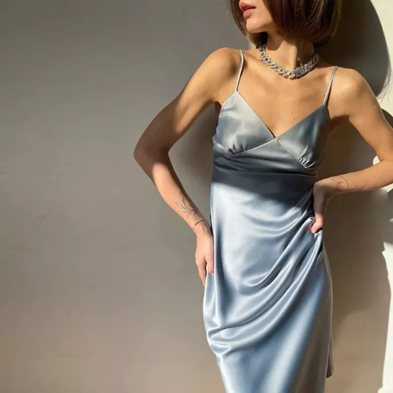 FLYTONN-Sexy spring and summer dresses, party dresses, graduation gifts,Satin Serenade Camisole Dress