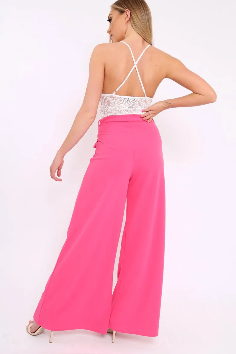 Fuchsia Wide Leg Trousers - Yari