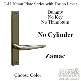 G-U Torino Handle and 30mm Plate Series, Zamac, Dummy, No Key, No Thumbturn (Handles DO NOT Move), Choose Color