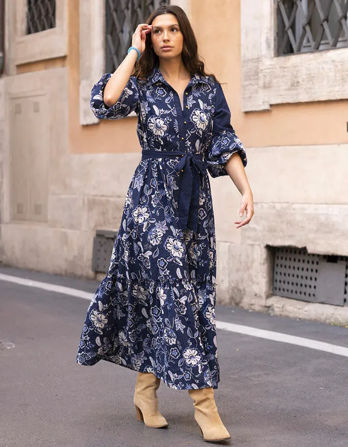 Giulia Dress Navy Floral