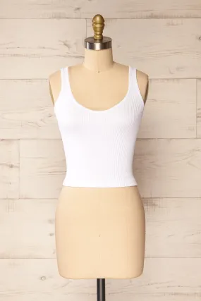 Glakail White | Cropped Ribbed Cami