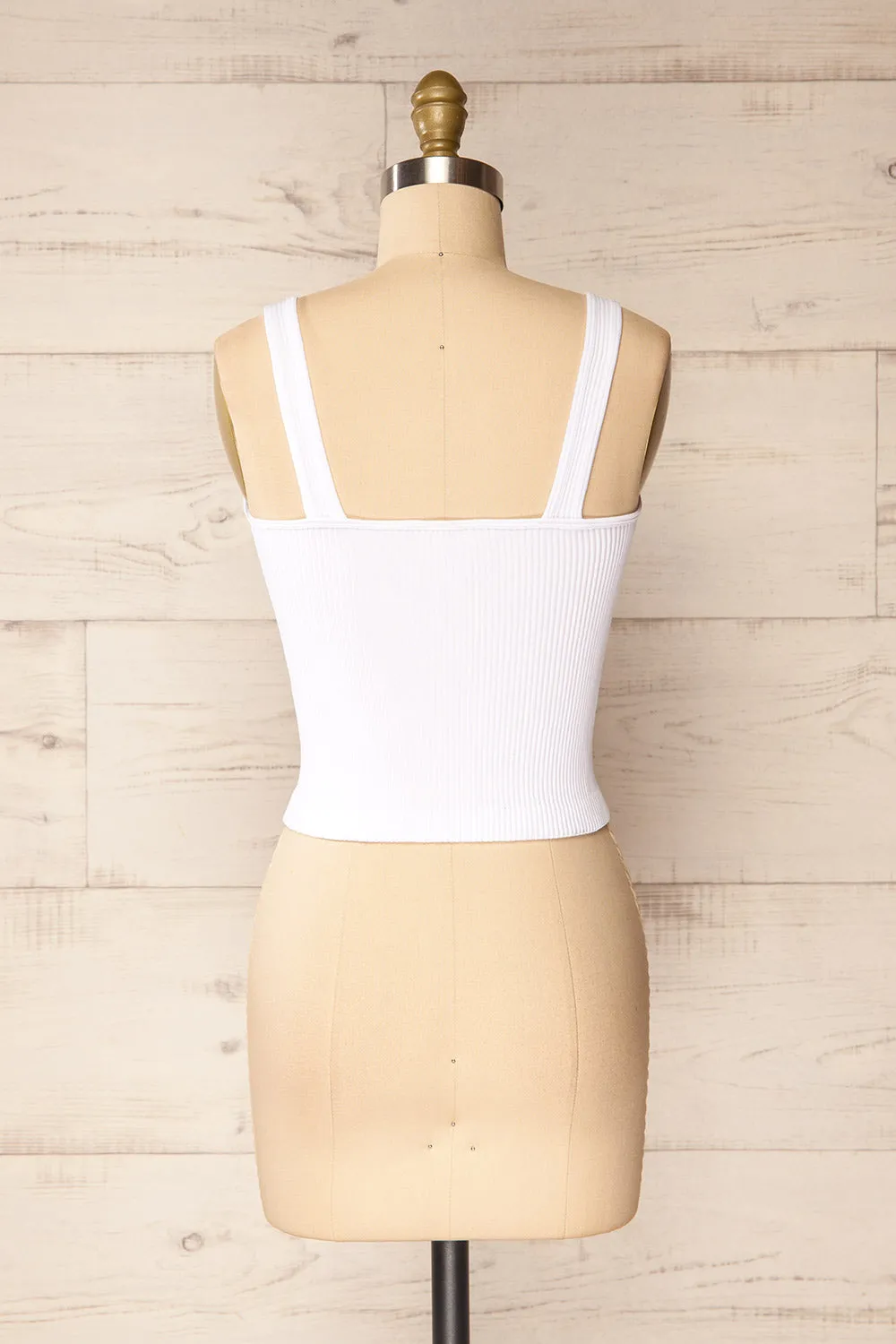 Glakail White | Cropped Ribbed Cami