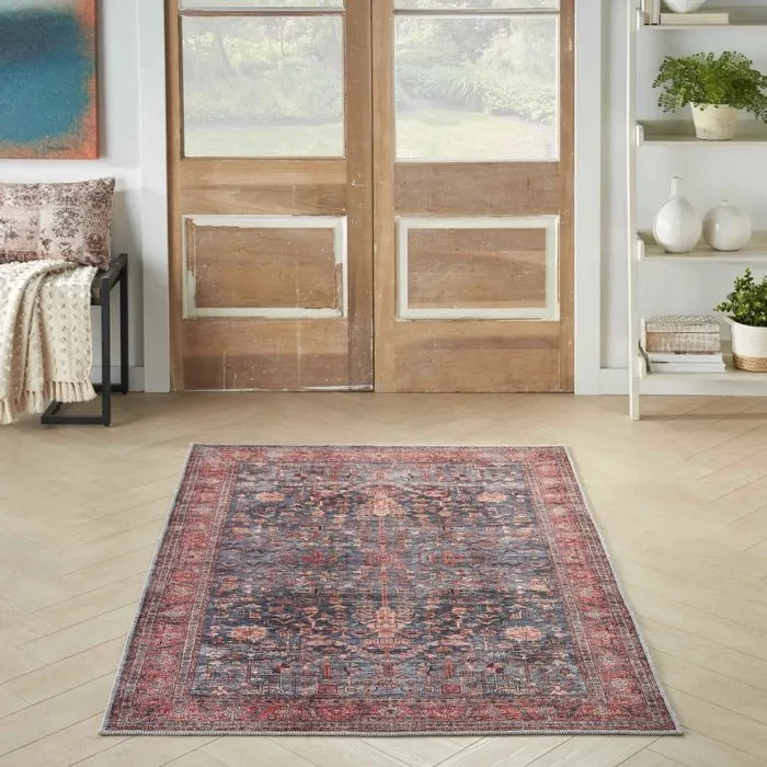 Grand Washables GRW02 Navy/Brick Rug