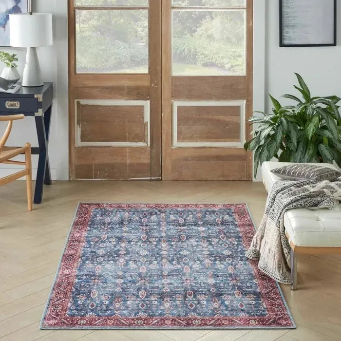 Grand Washables GRW06 Blue/Brick Rug