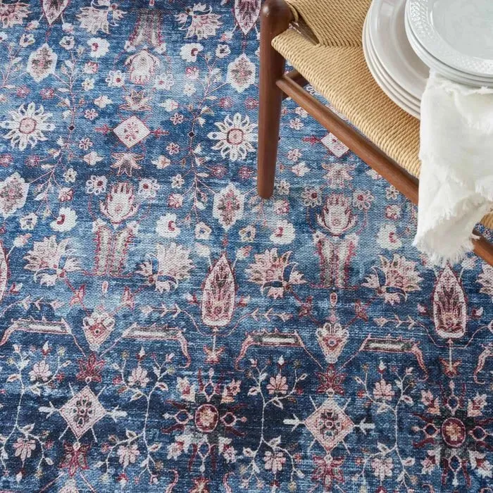 Grand Washables GRW06 Blue/Brick Rug