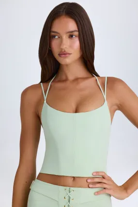 Halterneck Corset Top in Green