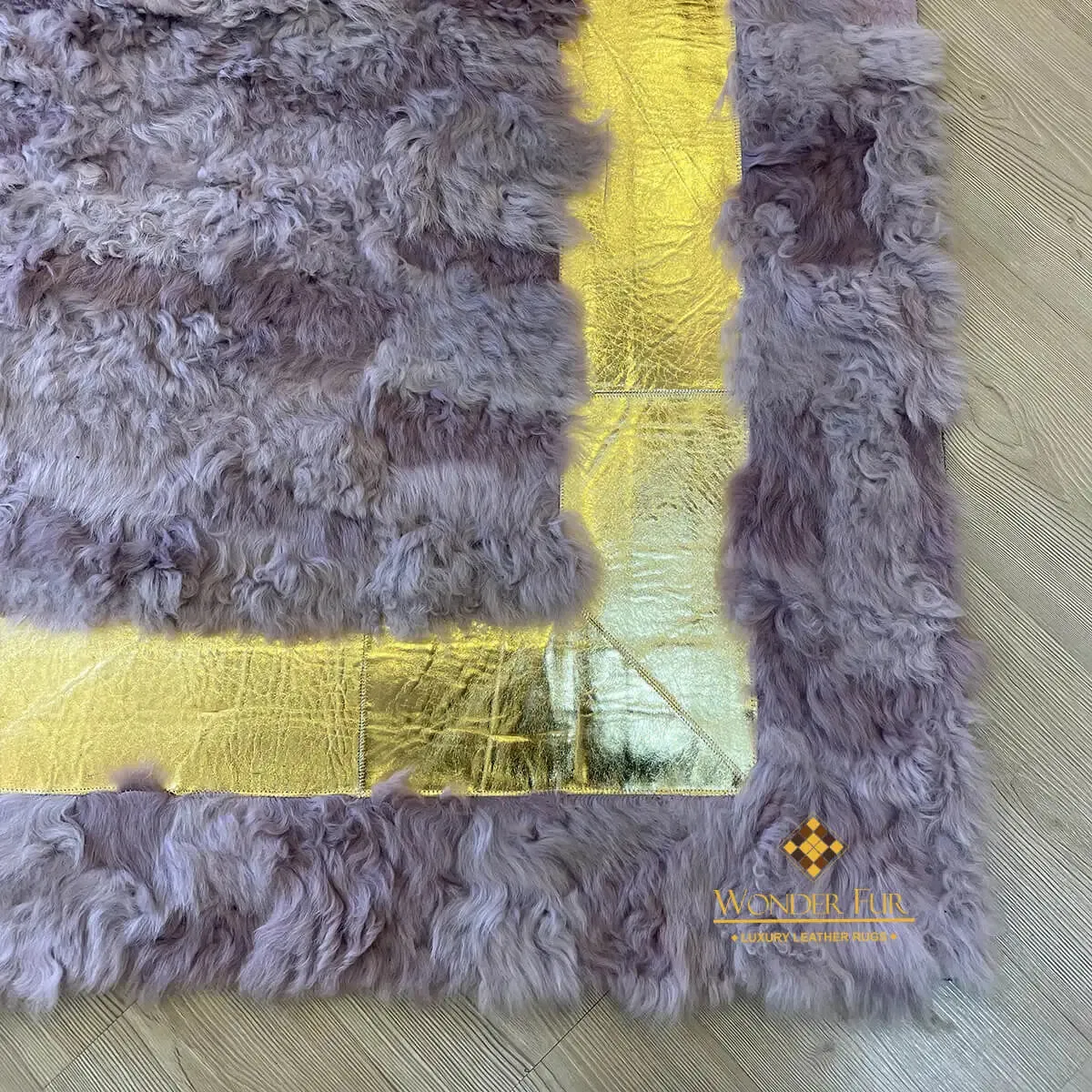 Handmade Natural Purple Sheepskin 6x8 Bedroom Fluffy Soft Non Slip Rug