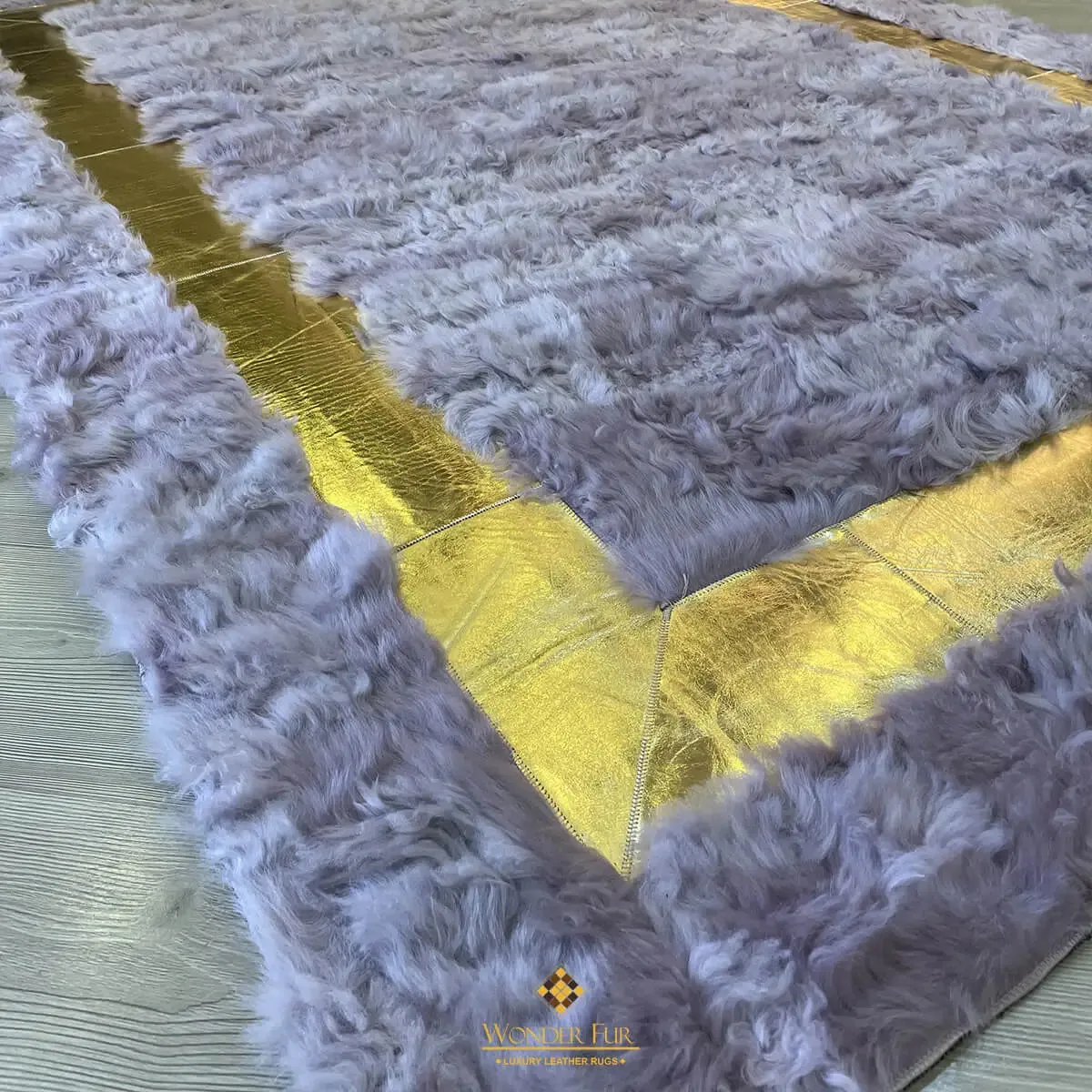 Handmade Natural Purple Sheepskin 6x8 Bedroom Fluffy Soft Non Slip Rug