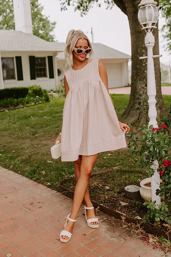 Happy Moment Mini Dress in Warm Taupe