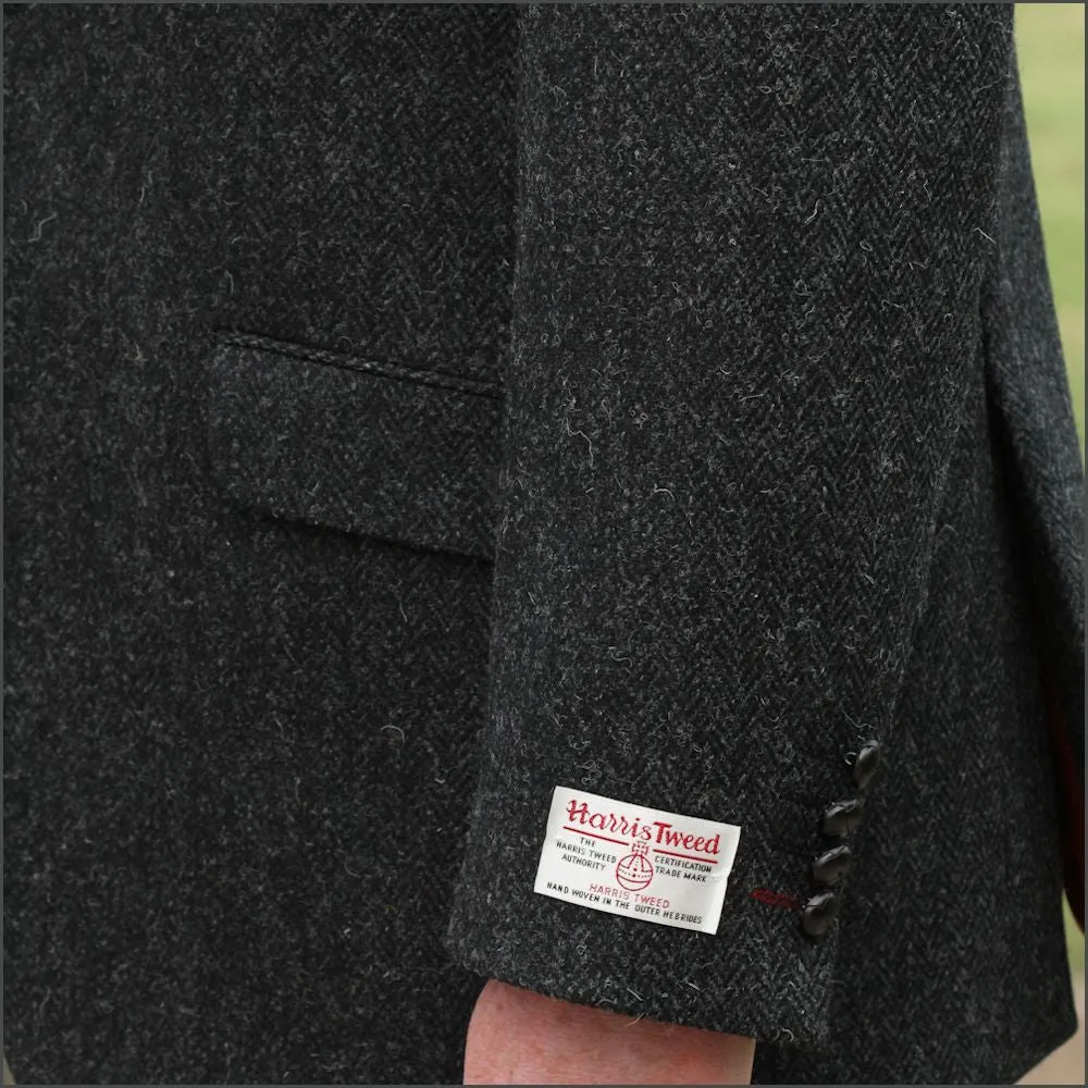 Harris Tweed Charcoal Herringbone Trouser--