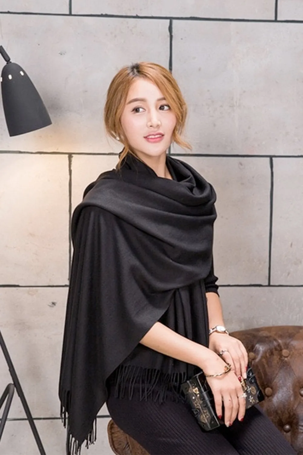 High Quality Plain Soft Wool Cashmere Scarf/Shawl