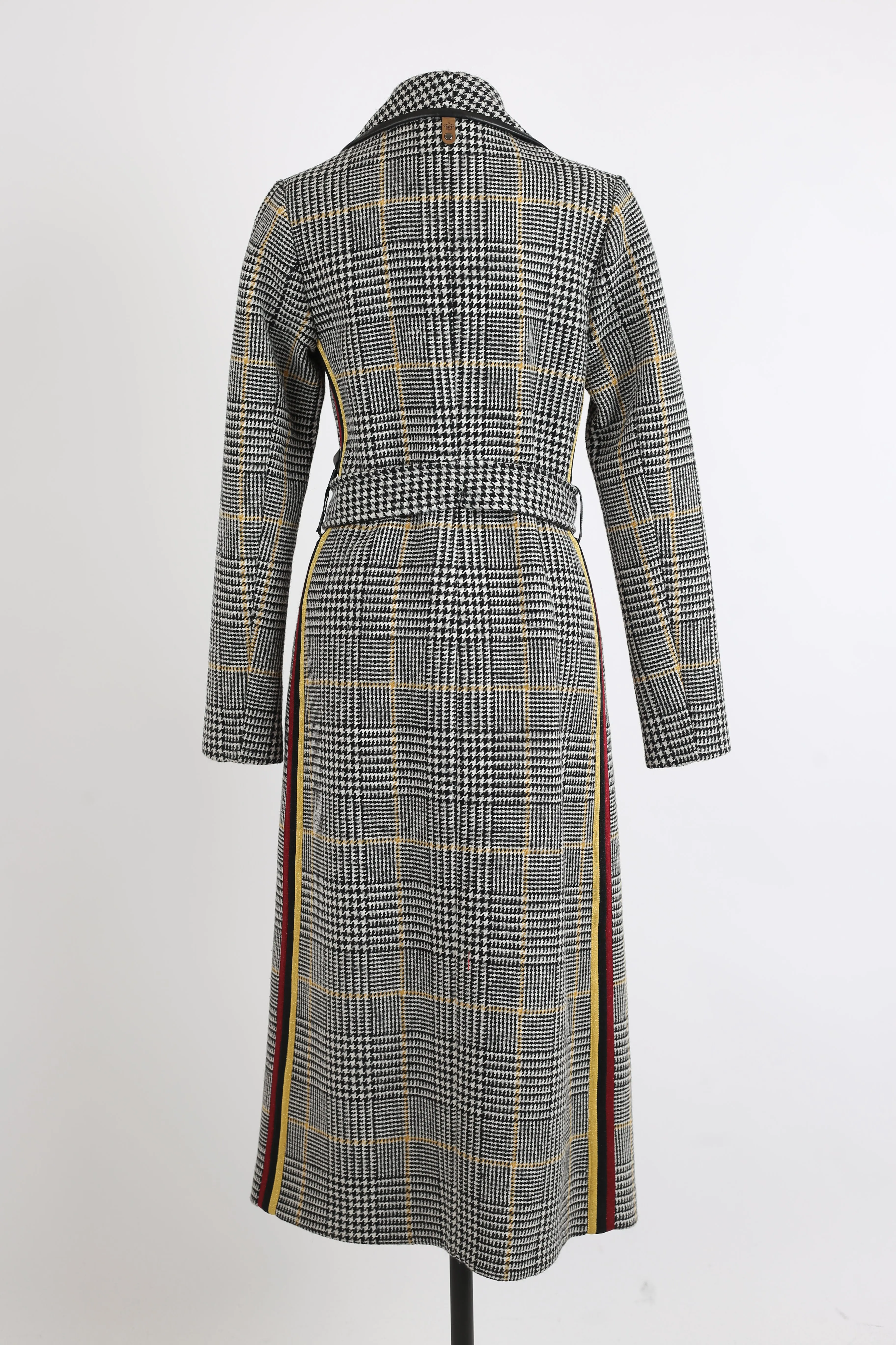 Houndstooth Wool Overcoat