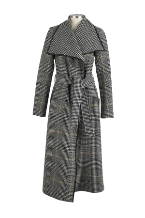 Houndstooth Wool Overcoat