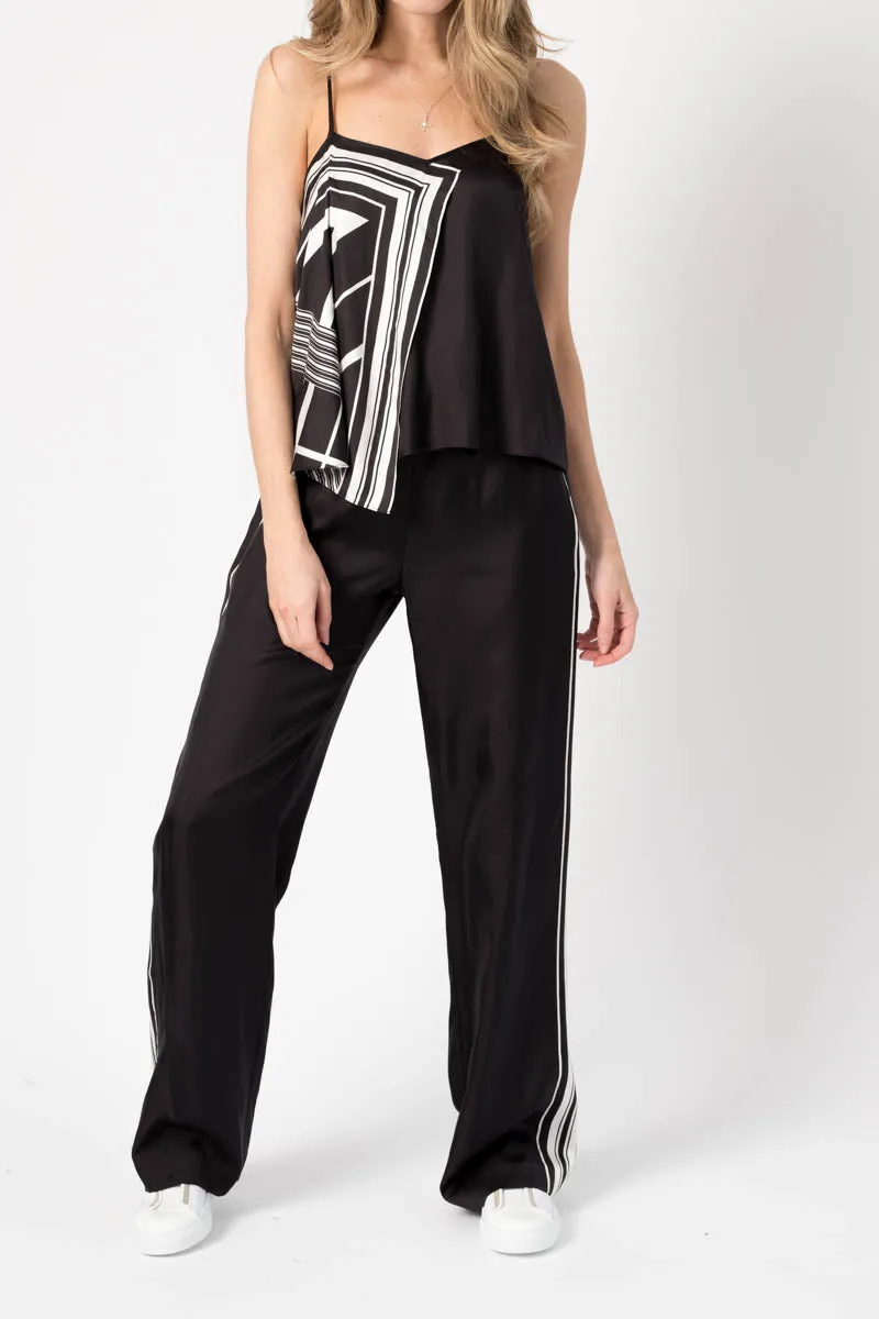 Isadora Contrast Camisole Top in Black and White