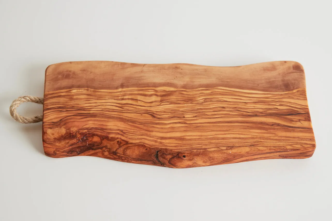 Italian Olivewood Charcuterie Board - Rope Handle by Verve Culture