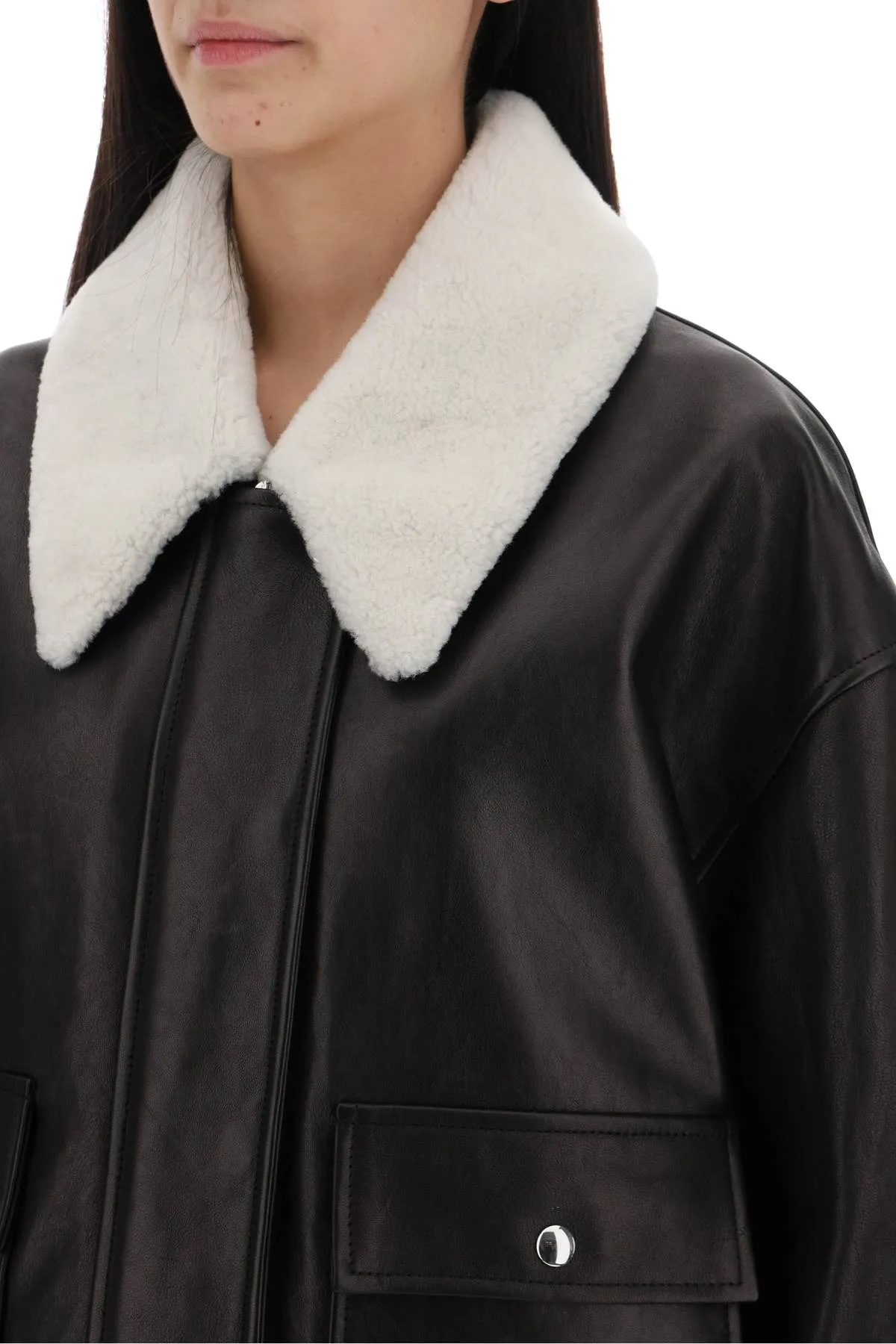 KHAITE leather shellar jacket