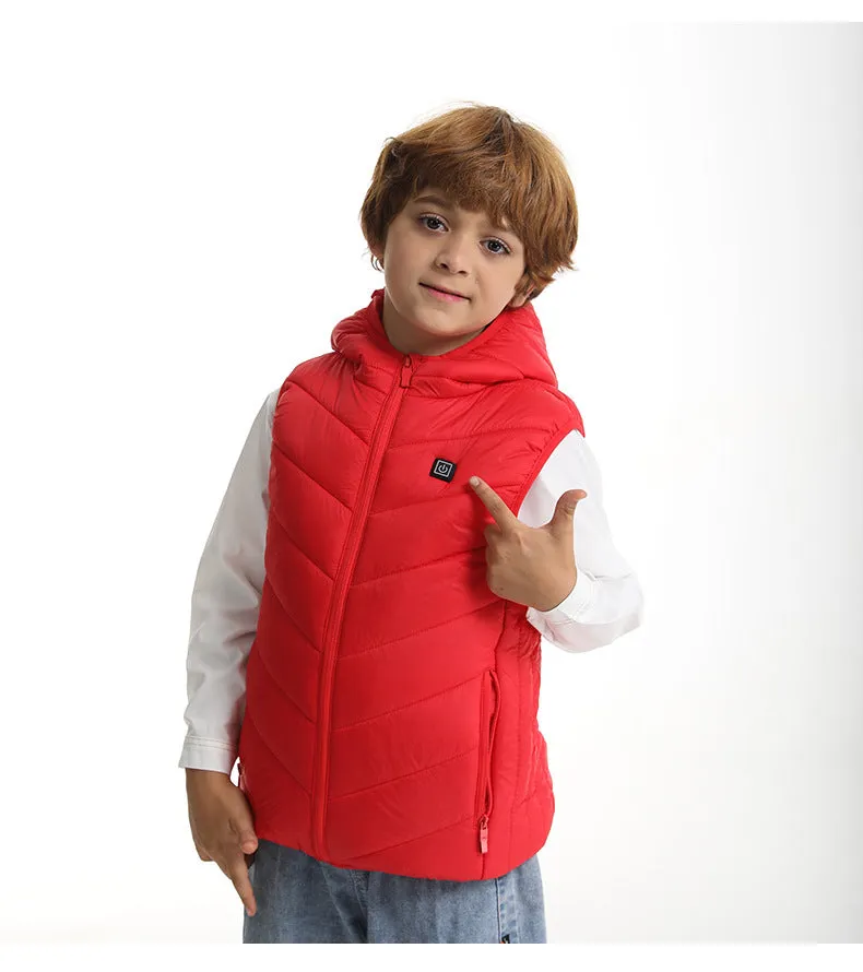 Kids Hooded Heated Gilet