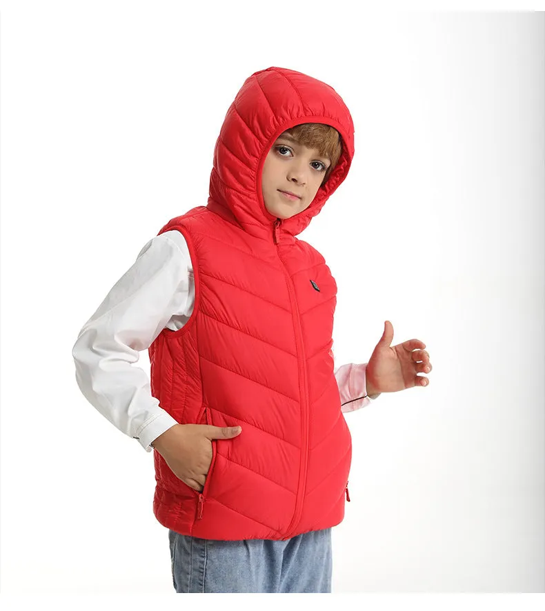 Kids Hooded Heated Gilet