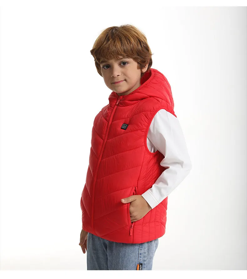 Kids Hooded Heated Gilet