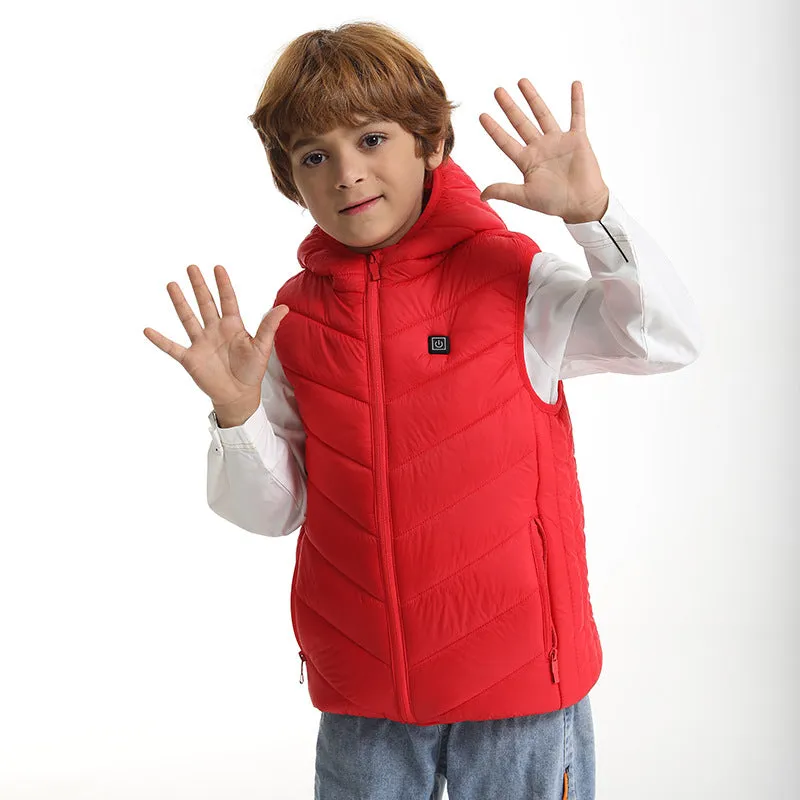 Kids Hooded Heated Gilet