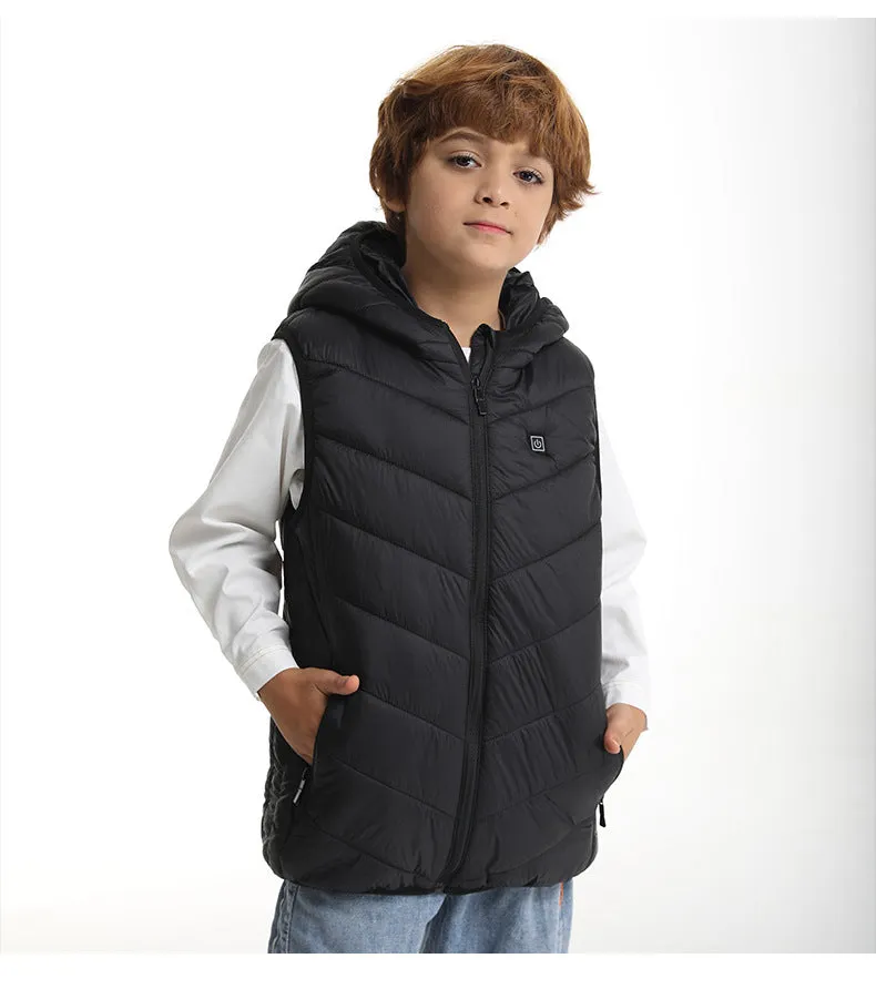 Kids Hooded Heated Gilet