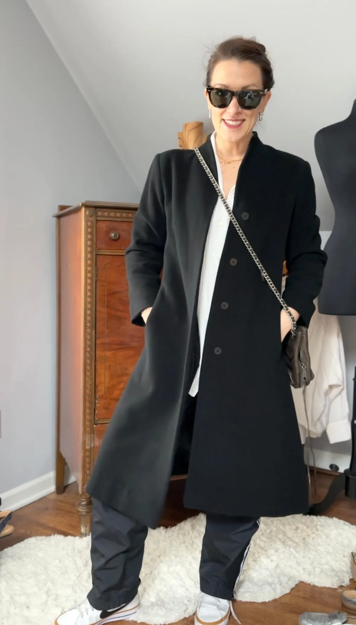 Kristen Blake Timeless Cashmere Blend Black Coat (S or 2/4)