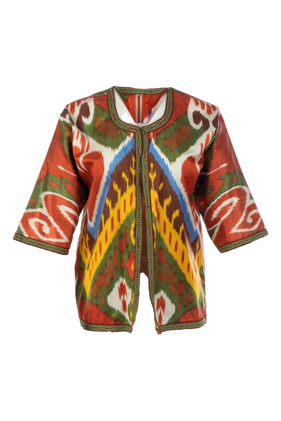 Lafayette Silk Ikat Jacket - Red, Green, Multi