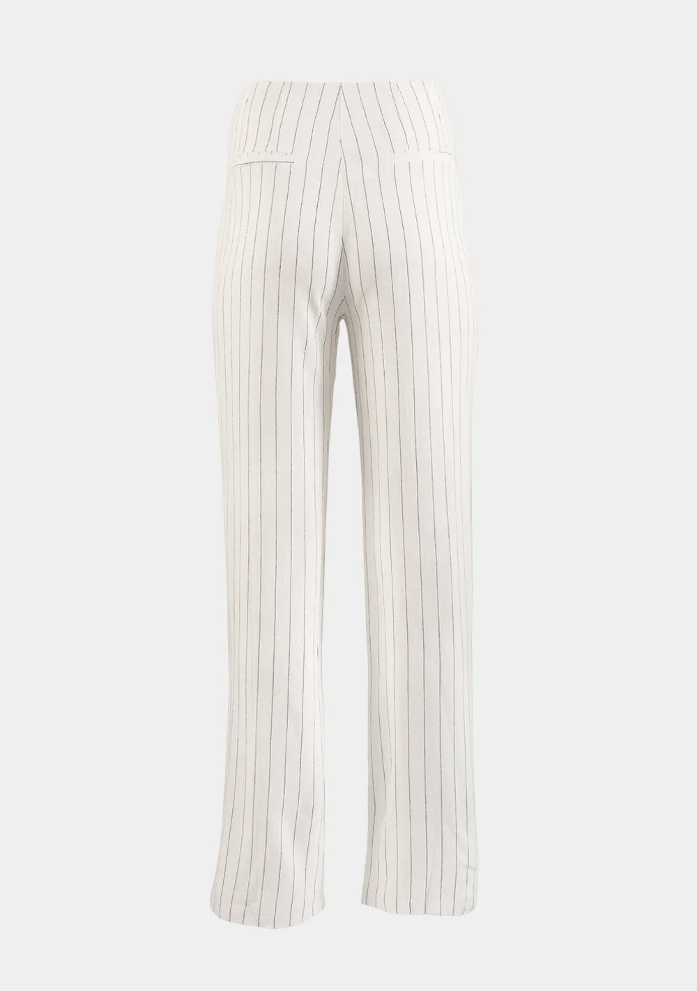 Lined Stripe Long Pants with Hook & Eye