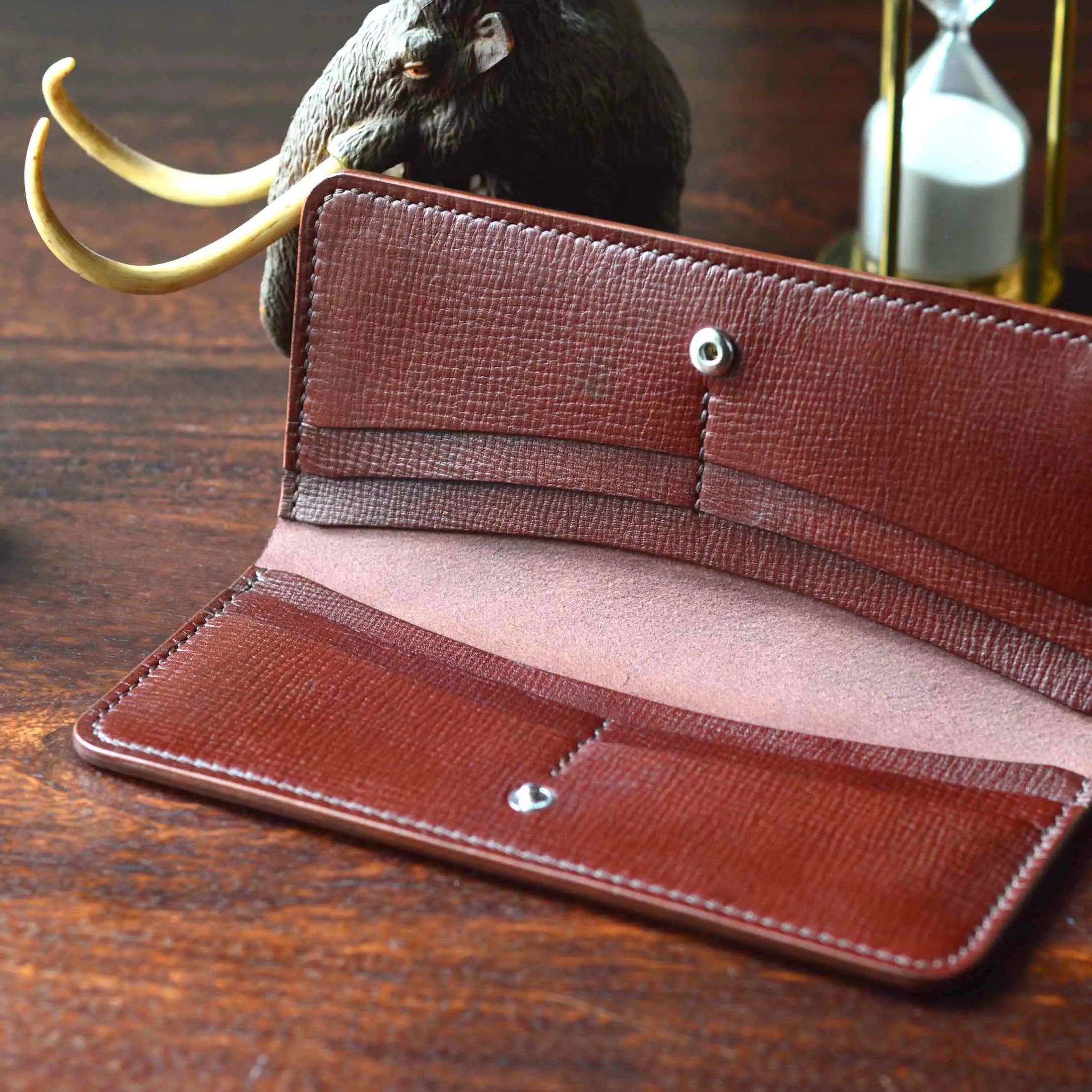 Long Bifold Wallet - Textured Leather