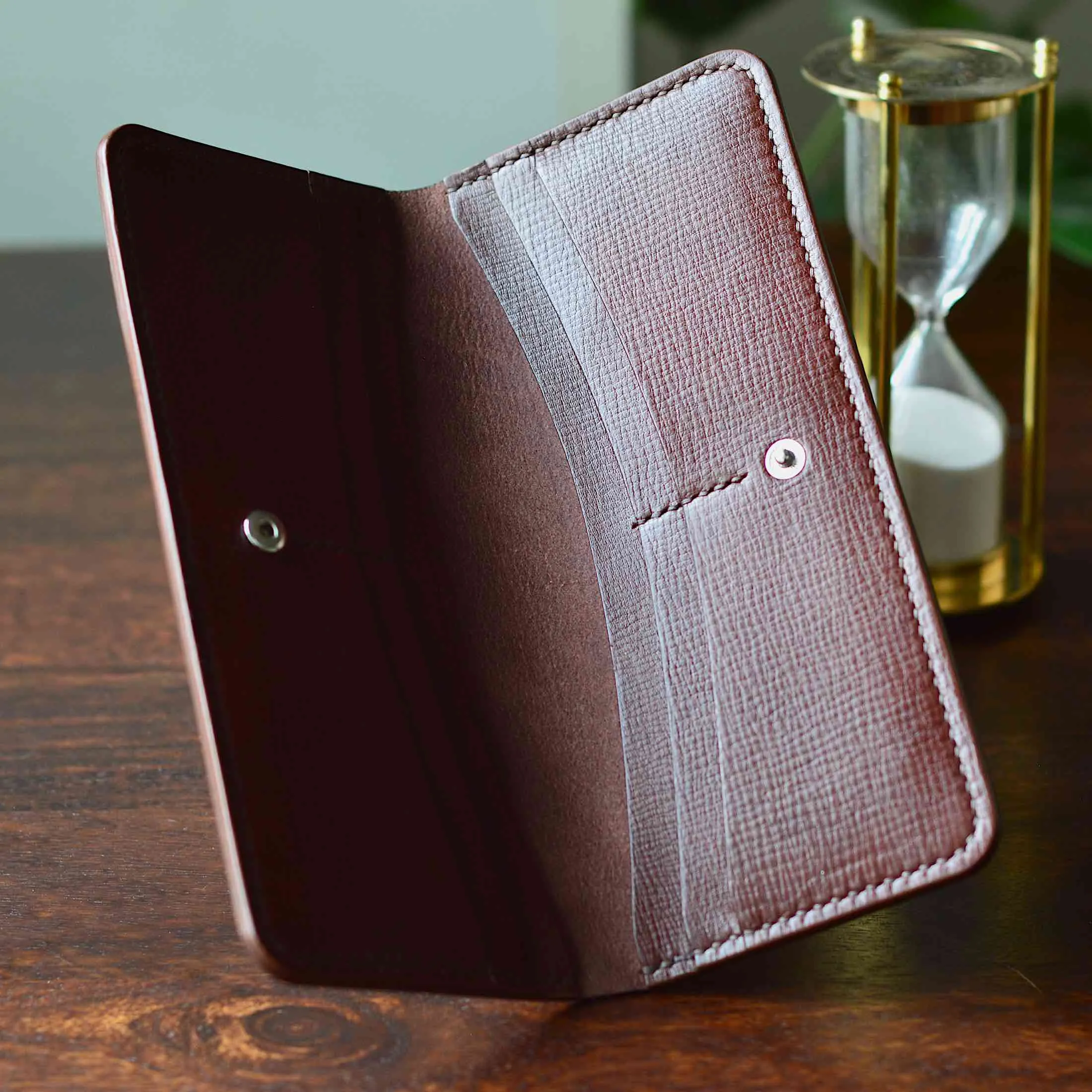 Long Bifold Wallet - Textured Leather