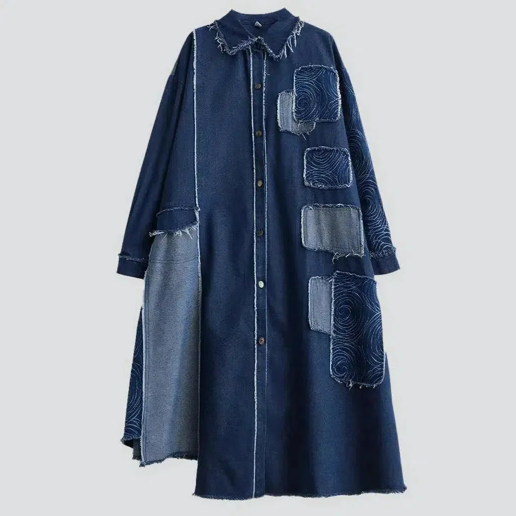 Long fashion jeans coat
 for women