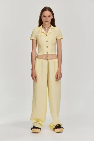 Low waist trousers - Yellow