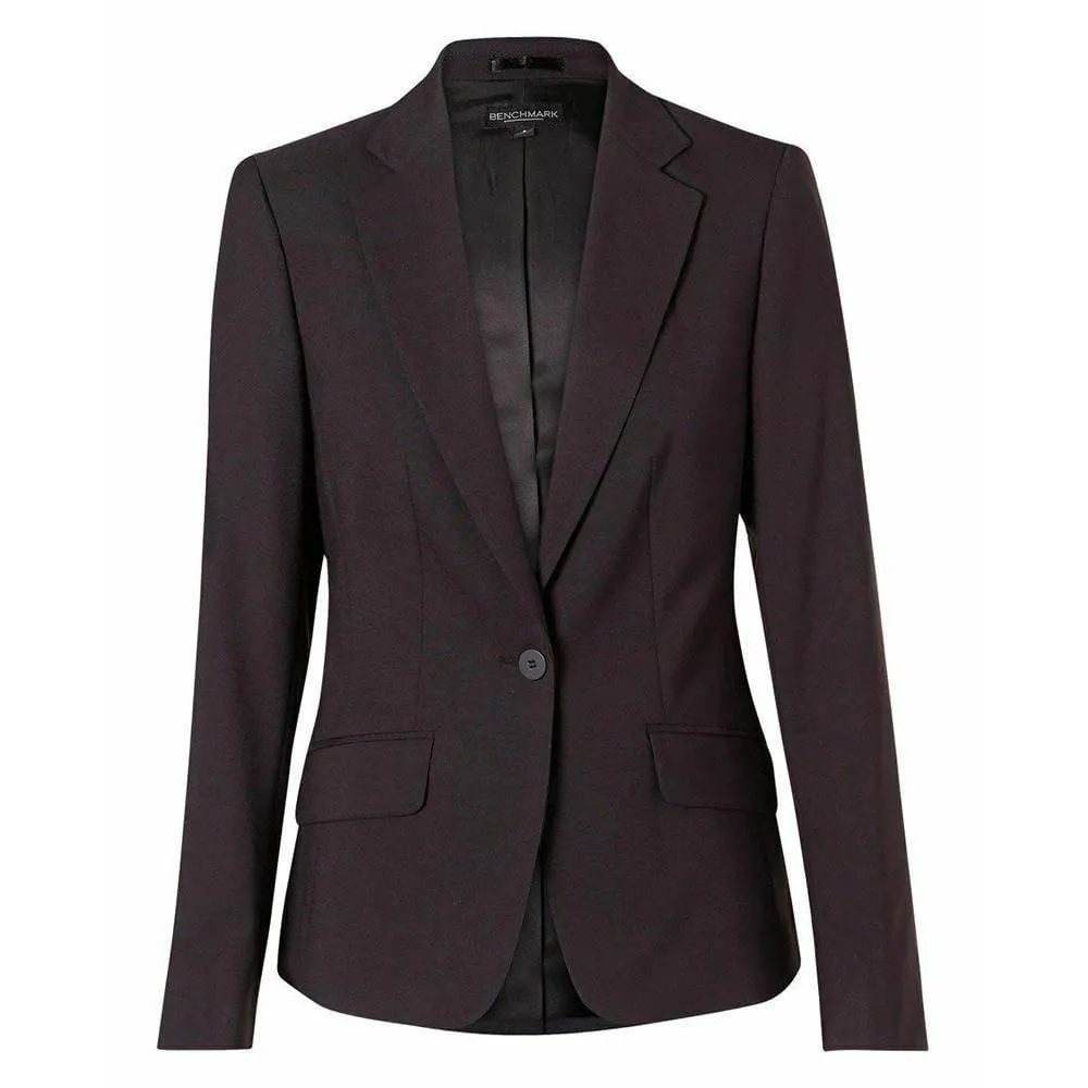 M9205 Women's Poly/Viscose Stretch One Button Cropped Jacket