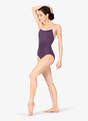 Mariia | Strappy Back Leotard | Lilac   Eggplant