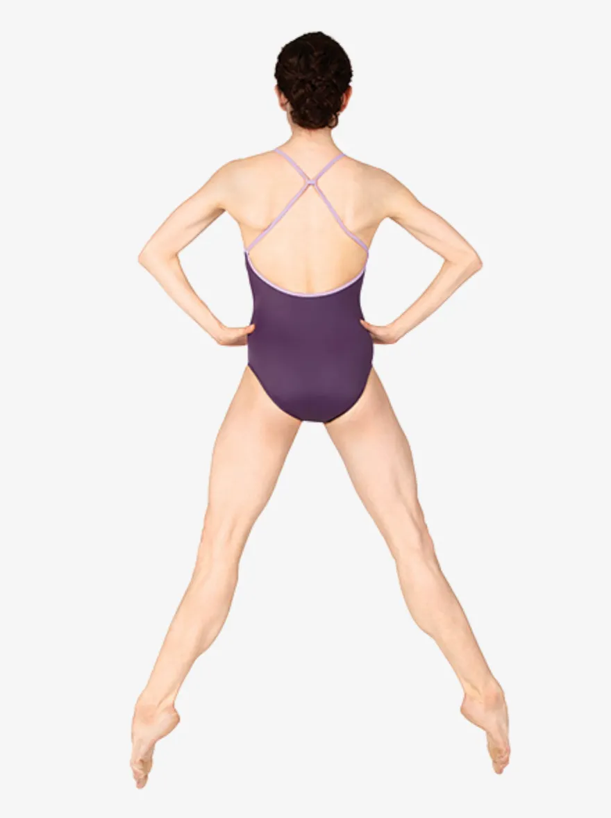 Mariia | Strappy Back Leotard | Lilac   Eggplant