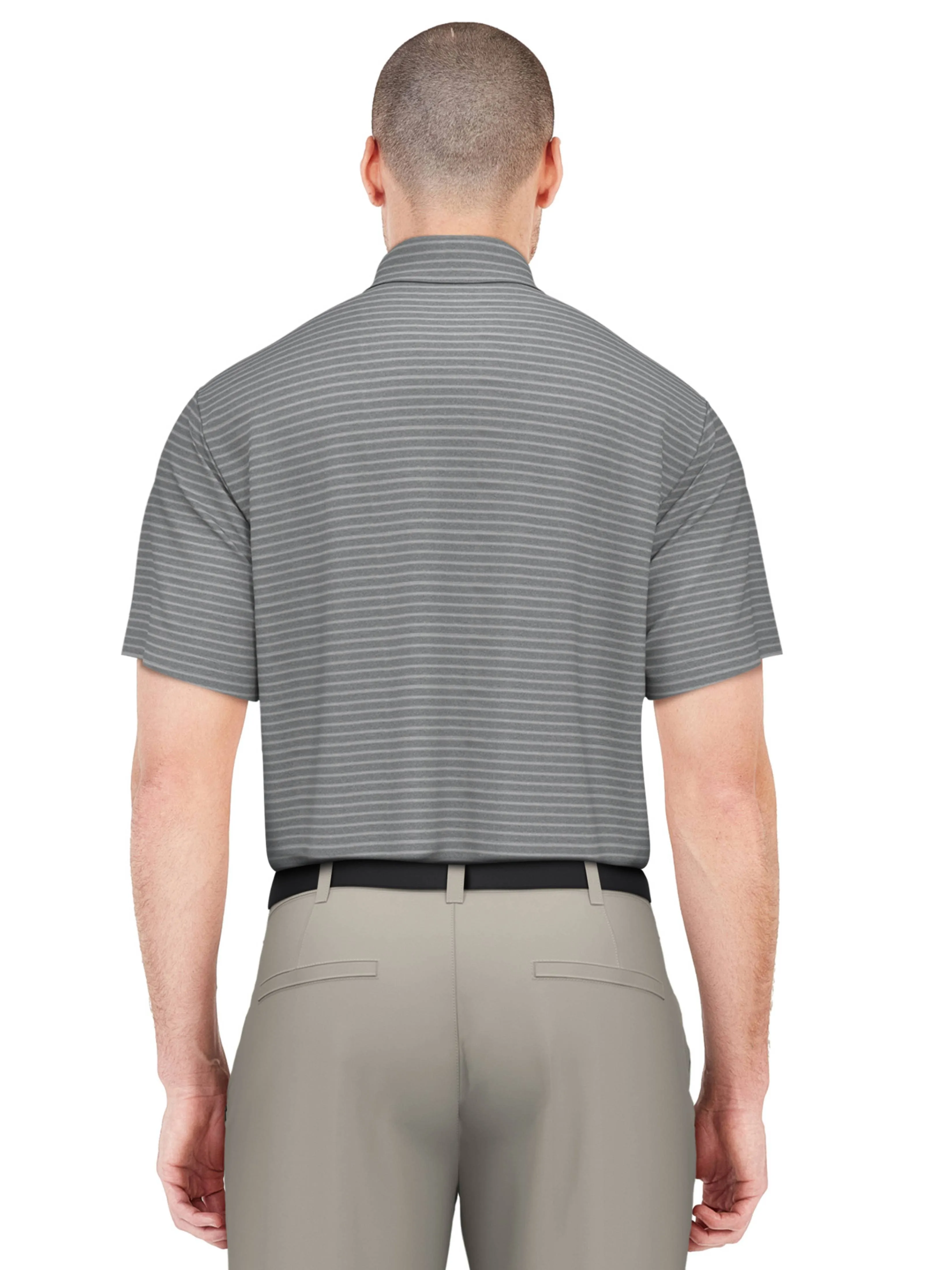 Men's Heather Feeder Stripe Golf Polo