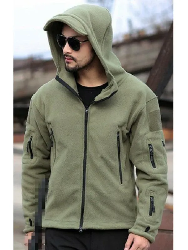 Men's Hooded Outdoor Warm Fleece Lined Jacket