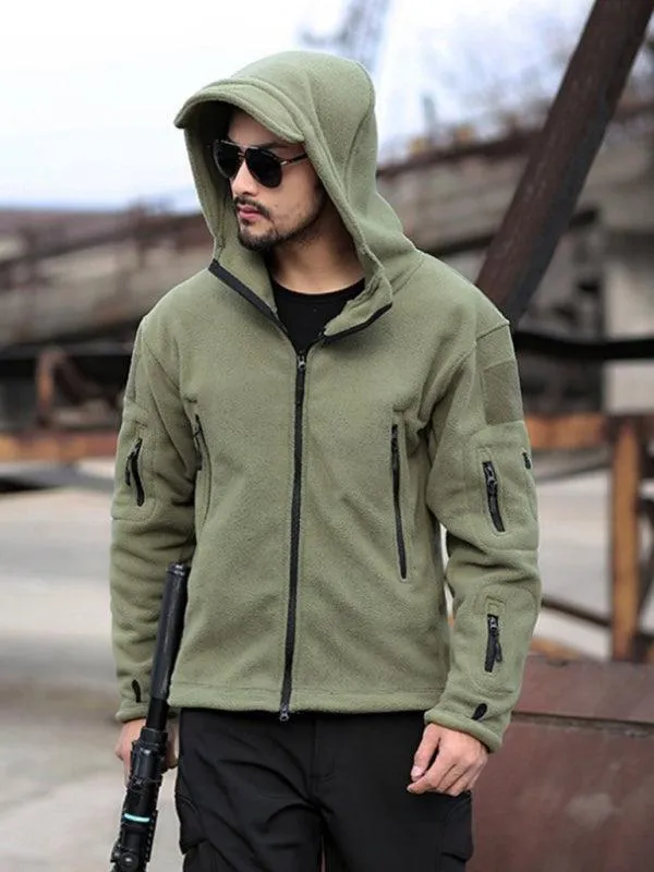 Men's Hooded Outdoor Warm Fleece Lined Jacket