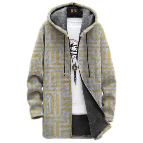 MEN'S PRINTED HOODED FLEECE JACKET 38716028YM